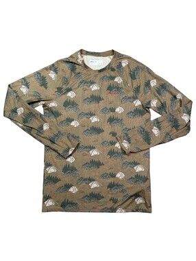Marmot Kestrel LS Crew Mens Medium Camping Print Lightweight Base Layer Shirt